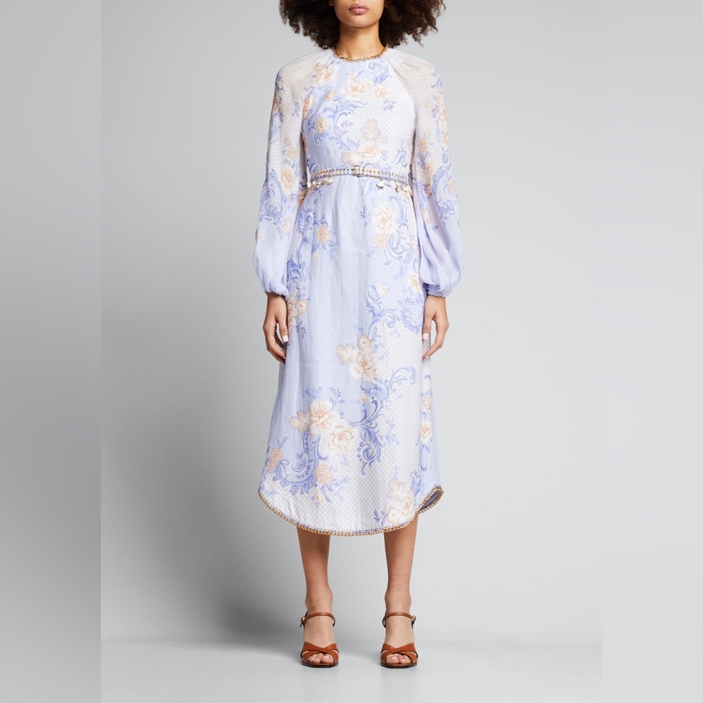 Zimmerman Postcard Linen Midi Dress